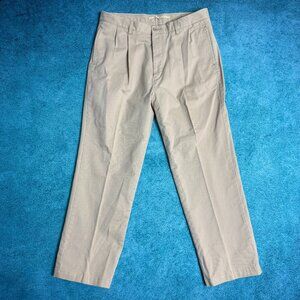 Nautica Pleated Chino Beige Pants Men’s Sz 36WX30 L Khaki Fits 36x30